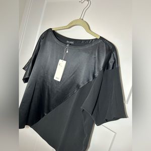 Eileen Fisher silk top, oversized top black silk new with tags!